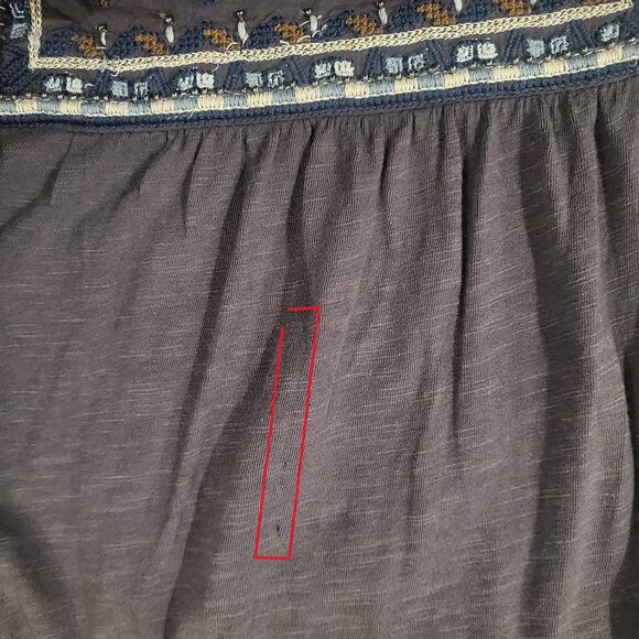 Lucky Brand Embroidered Popover Peasant Blouse Size Large - Picture 12 of 14